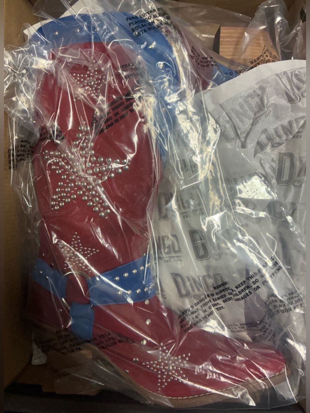 Dingo Lucky Stars DI2350 Red Blue Suede Western Cowboy Boots Womenβs 8 M